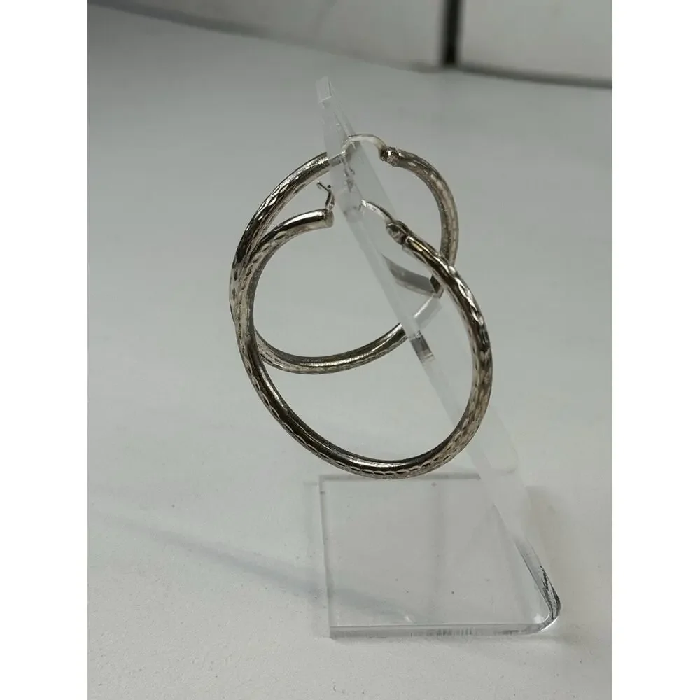 AV TH Sterling Silver Pierced Earrings 1.5